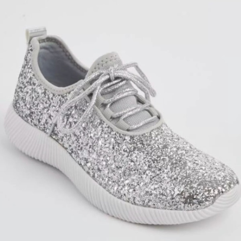 Silver glitter fashion sneakers
